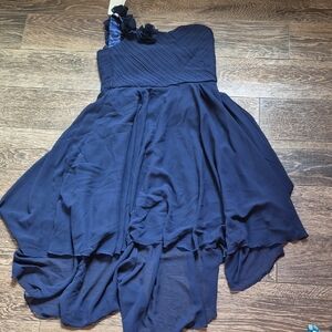 Elegant Navy Blue Strapless Dress